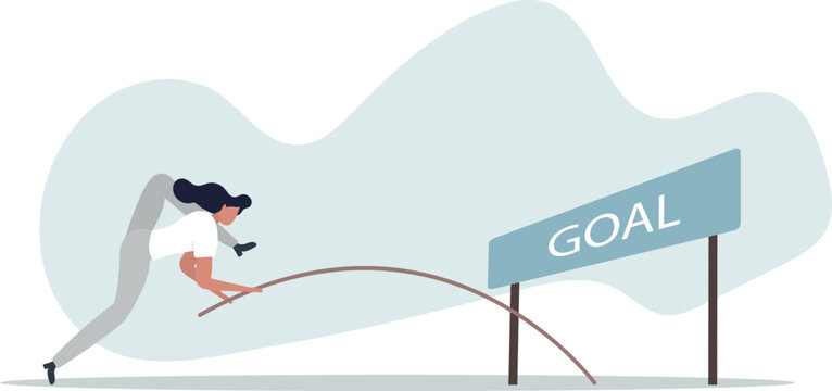 Reach business goal or target, success, achievement or challenge to overcome obstacle and win competition, performance or skill to reach goal, winner concept.person's life situation and his activities