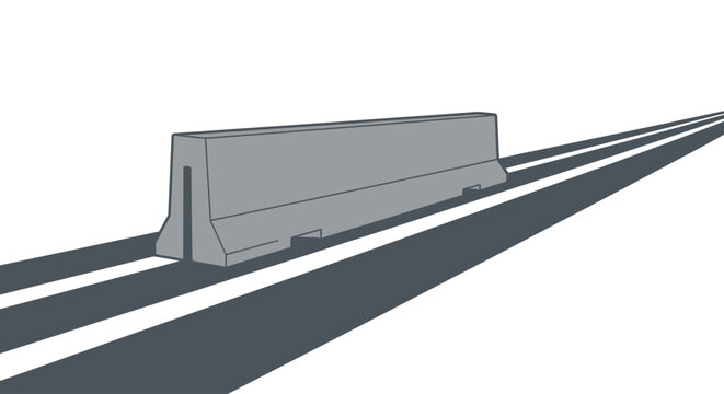 Gray concrete road barrier divider.