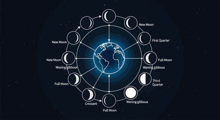 Phases of the Moon Diagram. © Bilal