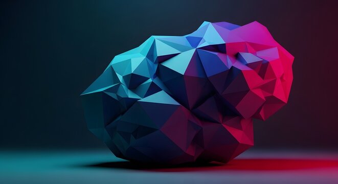 Low poly animal portrait a vibrant and geometric representation of a fox