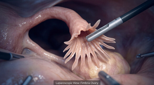 Exploring the intricate beauty of the fimbria and ovary with advanced surgical instrumentation
