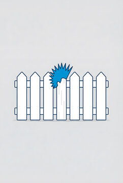 Retro Punk on White Picket Fence &mdash; Street Culture Concept Art