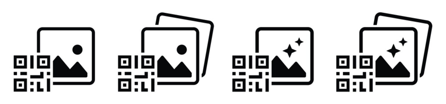Barcode image icon. Scan picture icon. Photo icon, vector illustration
