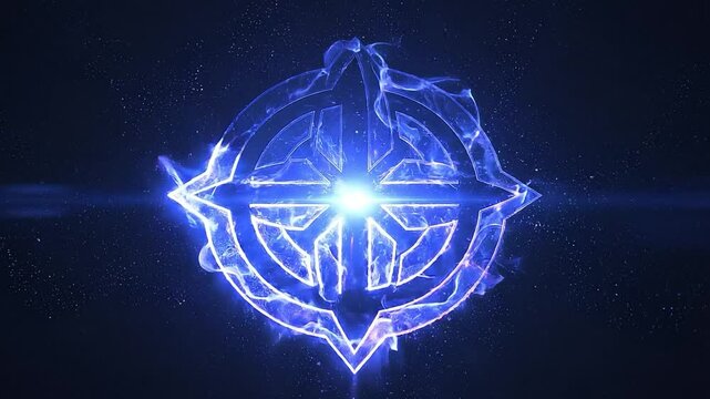Futuristic wireless access point signal symbol in glowing blue