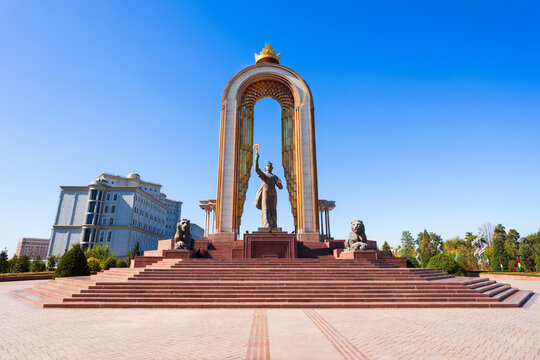Statue of Ismoil Somoni in Dushanbe city, Tajikistan