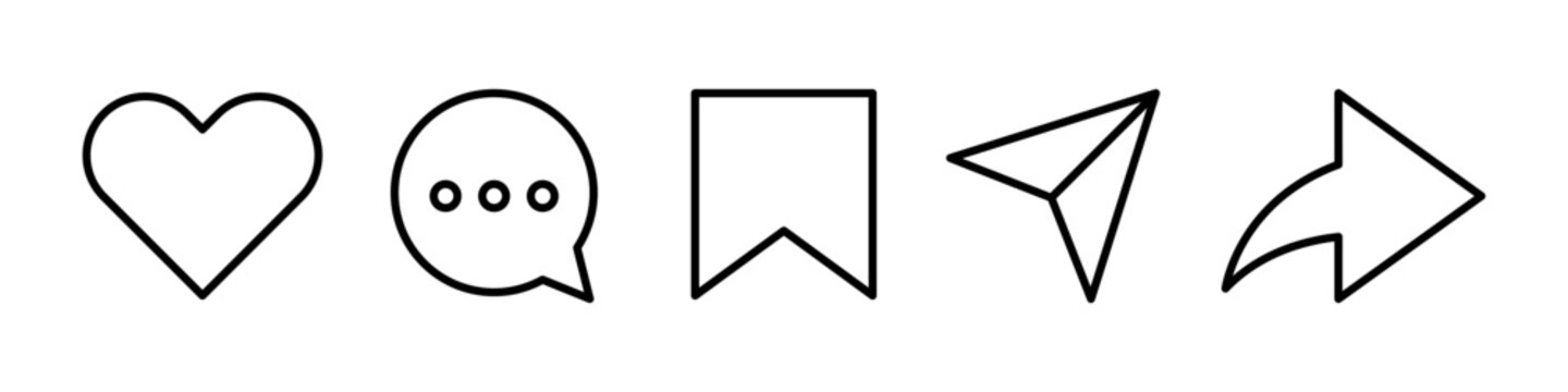 Social media interface icons. Vector