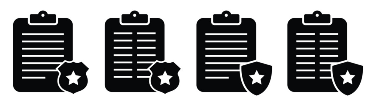 Police document file text icon, vector illustration