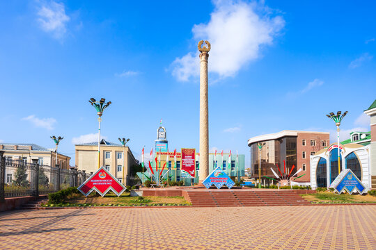 Flagpole or State Emblem Square in Istaravshan