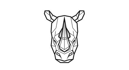Geometric Rhino Head Illustration Design. © Bilal