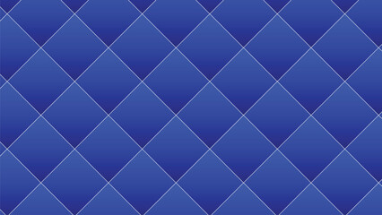 Naklejka premium Blue quilted leather texture background, luxury diamond pattern vector illustration, elegant padded fabric upholstery surface for premium branding