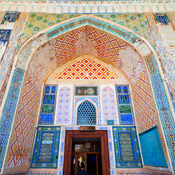 Bolo Khauz Mosque in Bukhara, Uzbekistan