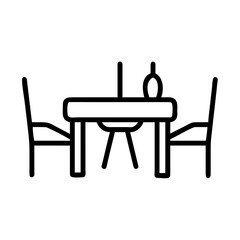 Fototapeta premium Minimalist dining setup with chairs and table icon Vector