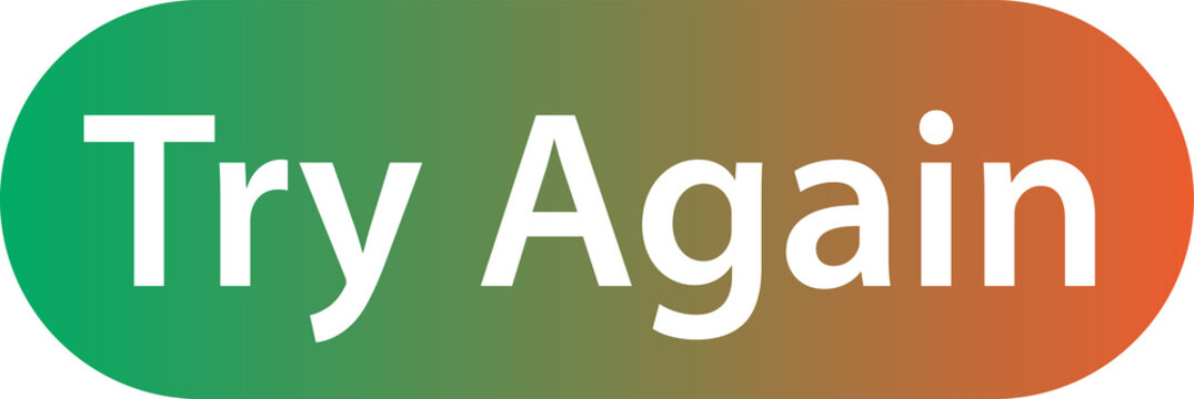 try again motivational button badge isolated on transparent background