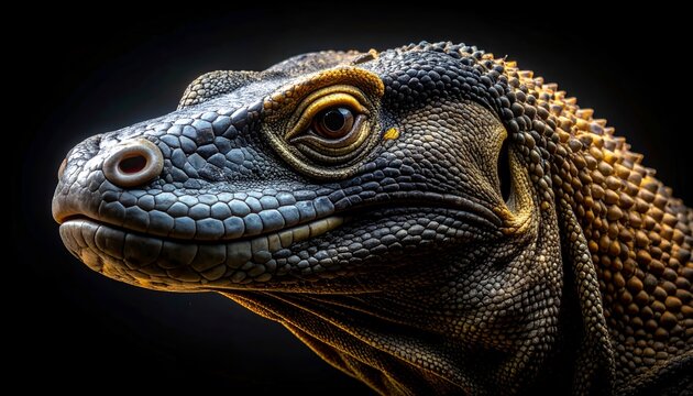 Komodo Dragon Close up Reptile Portrait Wildlife Macro