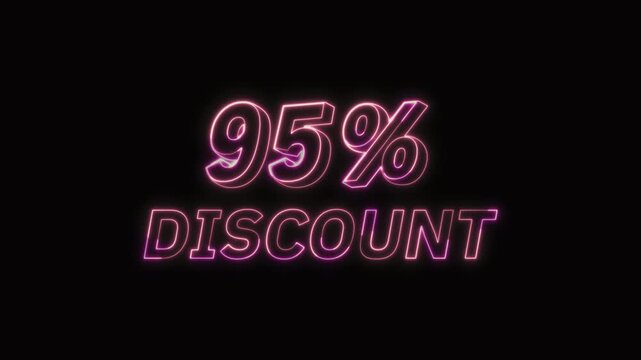  95% Discount Neon Text Seamless Loop 4K with Black Background Animated Promotional Typography for Video Editing