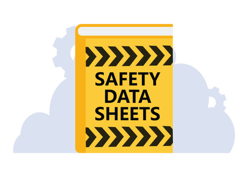 SDS safety data sheet cover. Binder file folder document storage to store sheets of SDS paper