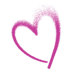Fototapeta premium Vector heart icon in graffiti style with spray paint texture. Urban love symbol with rough hand drawn effect, perfect for logo, icon, branding, posters, social media