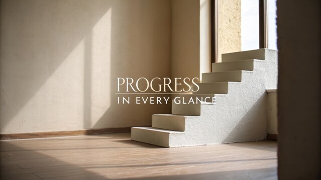Modern stairs in minimalist interior with natural light