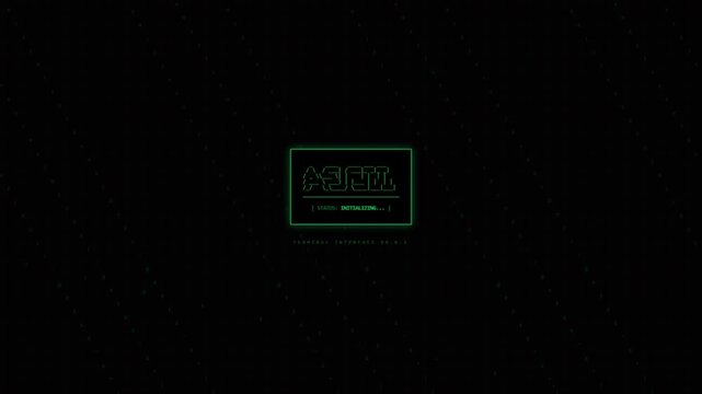 A minimalist, dark image featuring a glowing green rectangular logo with the text 'ASIMOV' and 'EST. 2024' in a futuristic, sci-fi style.