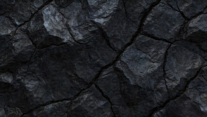 Fototapeta premium Rock wall texture with moss, natural stone surface background, seamless rugged pattern