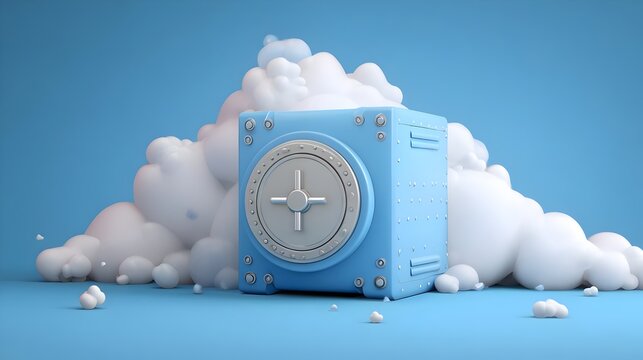 Secure Cloud Storage with Data Protection and Digital Backup Concept. Cloud Computing, Data Storage, Cyber Security, Backup Systems, Digital Infrastructure, IT Services.