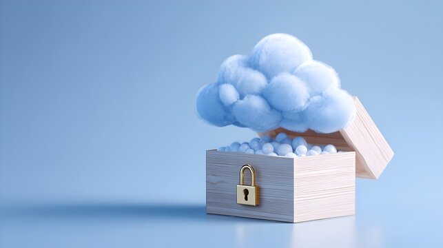 Secure Cloud Storage with Data Protection and Digital Backup Concept. Cloud Computing, Data Storage, Cyber Security, Backup Systems, Digital Infrastructure, IT Services.