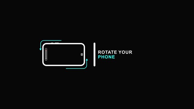 Please Rotate your smart Phone portrait to landscape text motion arrow video, Turn phone device screen rotate icon horizontal to vertical orientation concept animated video