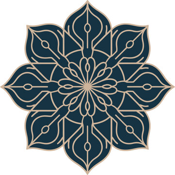 Heritage floral mandala logo elegant geometric vector design