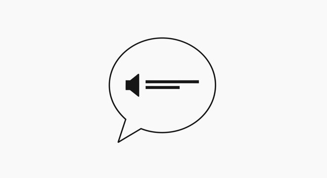 Mute speaker icon in chat bubble.