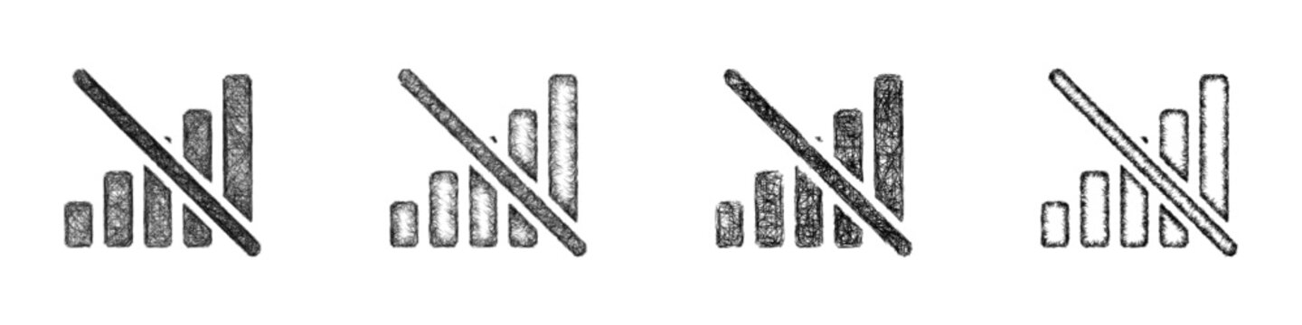 Sketch no signal icon design set
