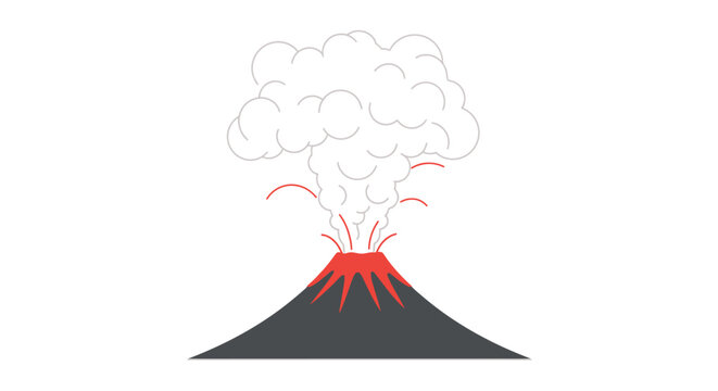 Volcano Eruption with Smoke and Lava.