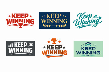 Naklejka premium Collection of logos embodying the themes of triumph, success, rivalry, and motivation, showcasing a variety of unique design elements