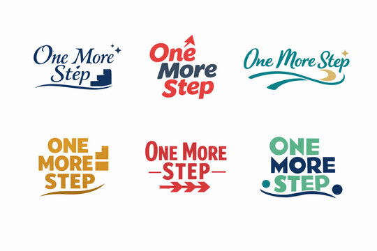 One more step logos collection representing progress, motivation, growth, and moving forward