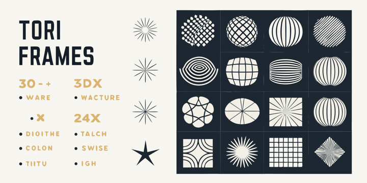 tori frames collection with geometric patterns and monochrome design high quality professional detailed modern elegant