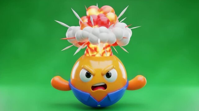 Exploding emoji head representing stress and anger outburst