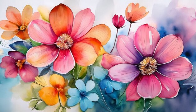 Flores Em Aquarela