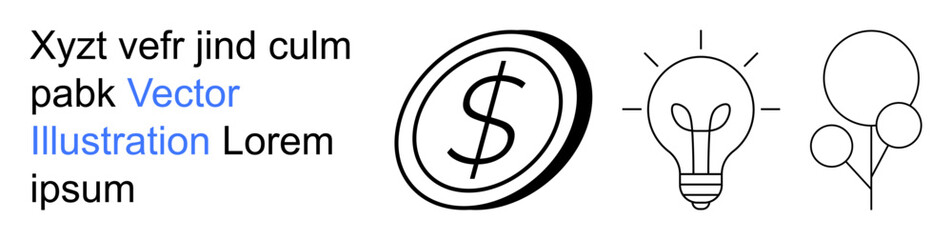 Financial planning, creativity, celebration, business ideas, innovation, progress. Minimalistic dollar sign, lightbulb and balloons. Financial planning and creativity concepts © robu_s