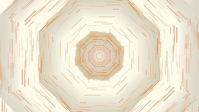 Minimalist Hexagonal Tunnel Cream Orange Lines Abstract Loop