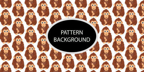 Happy monkey background with jungle monkeys in action poses. cute monkey pattern © Griyolabs