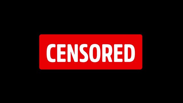 censored text animation, censored text shaking, alpha channel, 4k video