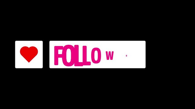 Animated Twitch Follow Us Social Media Button, Alpha Channel