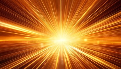 Obraz premium Radiant Sunburst Light Rays Glow Intensely With Vibrant Orange And Golden Hues In Dynamic Abstract Background
