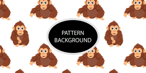Cute cartoon monkey animals pattern background. textile templates pattern © Griyolabs