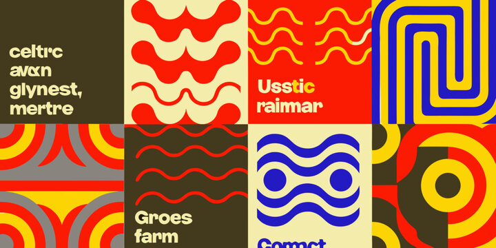 asymmetrical vertical splits with colorful patterns and text high quality professional detailed modern elegant stylish