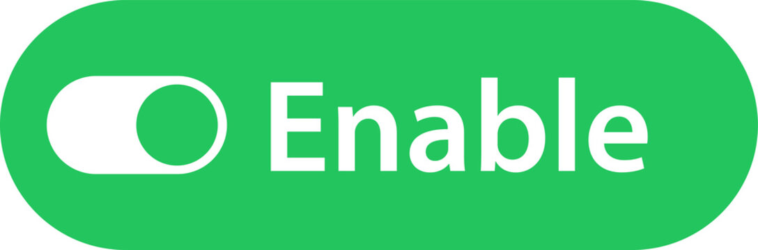 enable toggle switch button icon isolated on transparent background