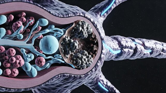 3D CGI Visualization of Neurons and Cellular Structures in the Human Nervous System with Detailed Anatomy and Vibrant Colors