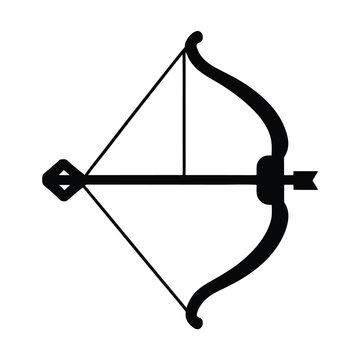 Compound bow silhouette vector art illustration