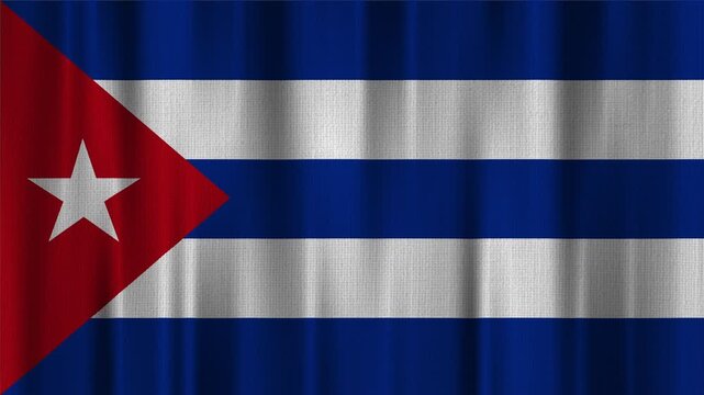Cuba flag waving in the wind with high quality fabric texture