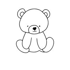 Fototapeta premium Handrawn baby bear variant activity. coloring page design for presschool. eat, sleep, bathup, 
