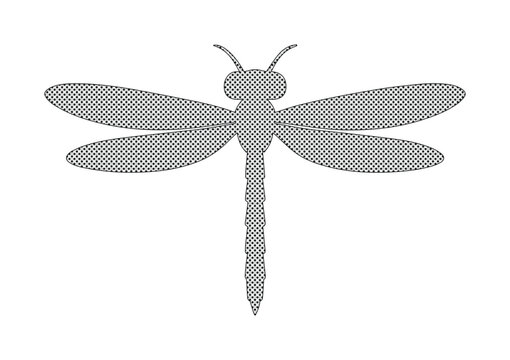 Silueta vectorial de lib&eacute;lula, dise&ntilde;o minimalista de insecto volador, ilustraci&oacute;n monocrom&aacute;tica de odonato, gr&aacute;fico de naturaleza para proyectos de dise&ntilde;o